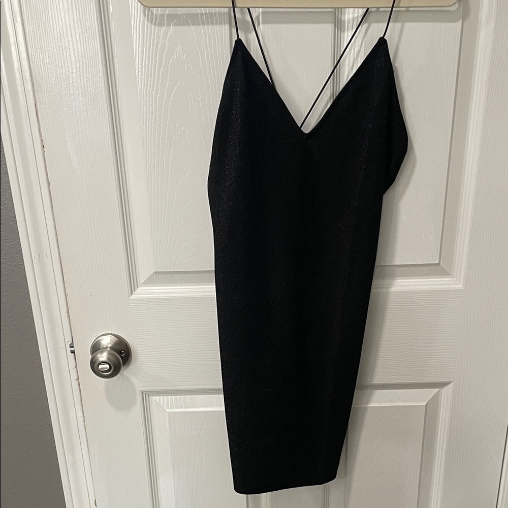 Divided Black Backless Dress